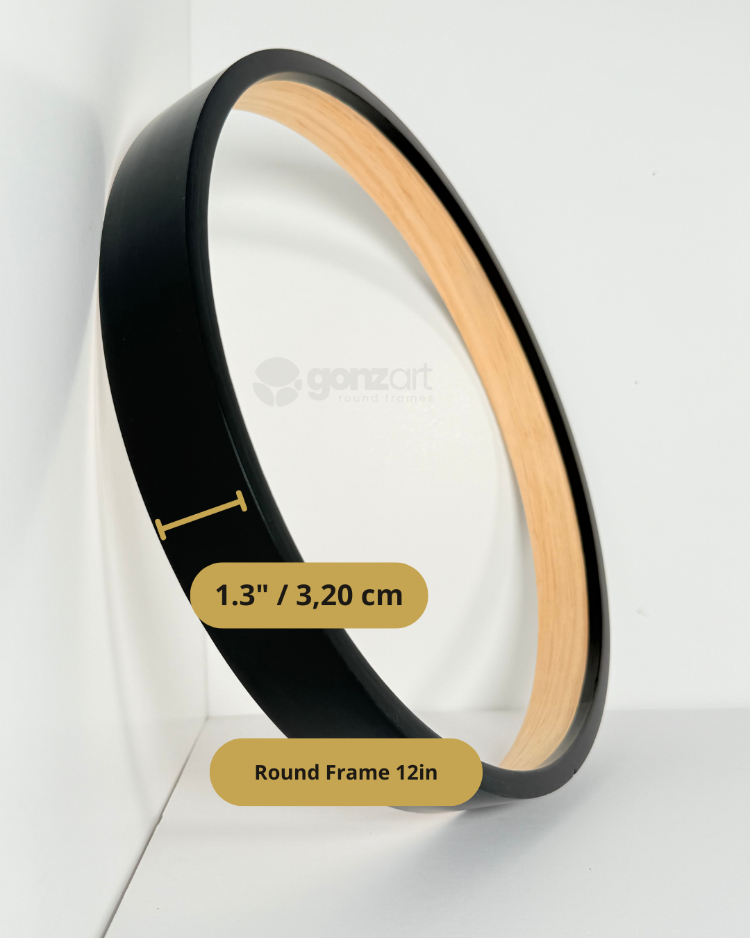-Round Wooden Frame 12in For Art.