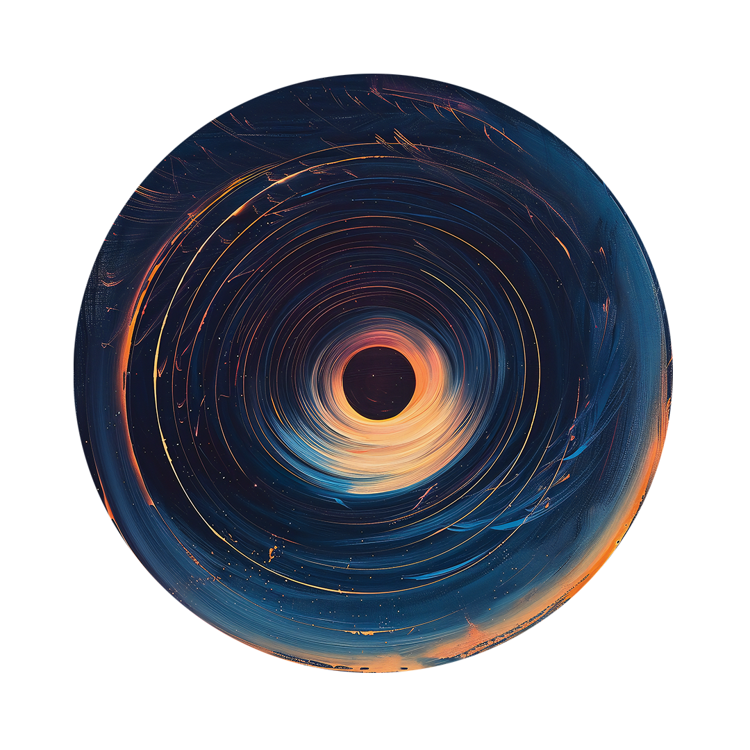 Cosmic vortex framed in 12in round wooden frame by Gonz.Art