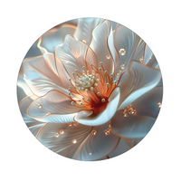 Botanical Aurora framed in 12in round wooden frame