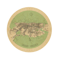 Caracas City framed in 12in round wooden frame