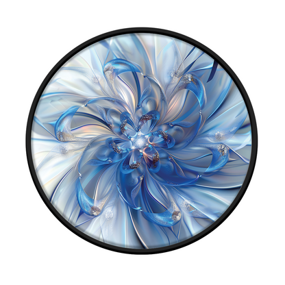 Silver and Blue Floral