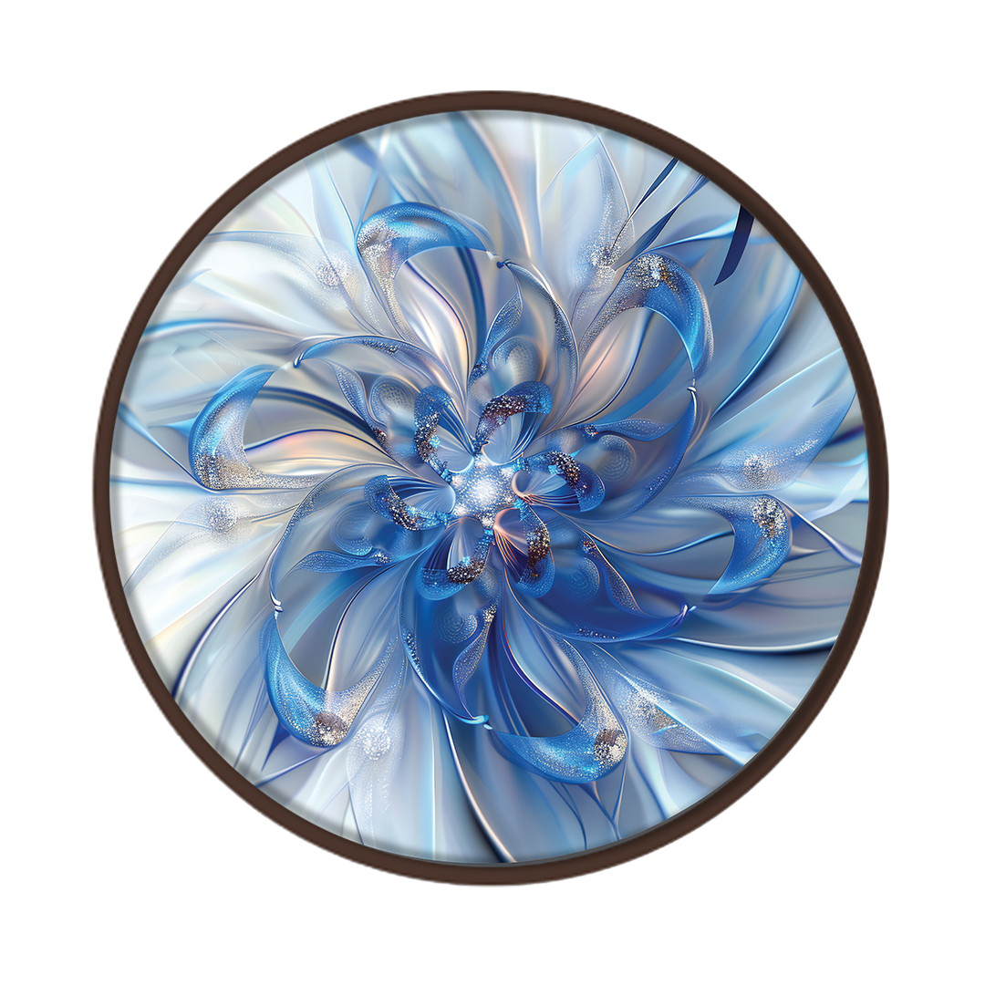 Silver and Blue Floral