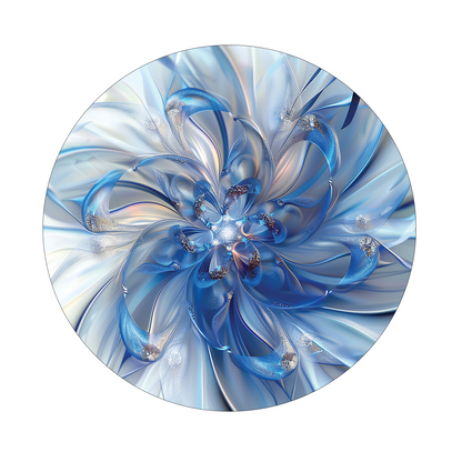 Silver and Blue Floral