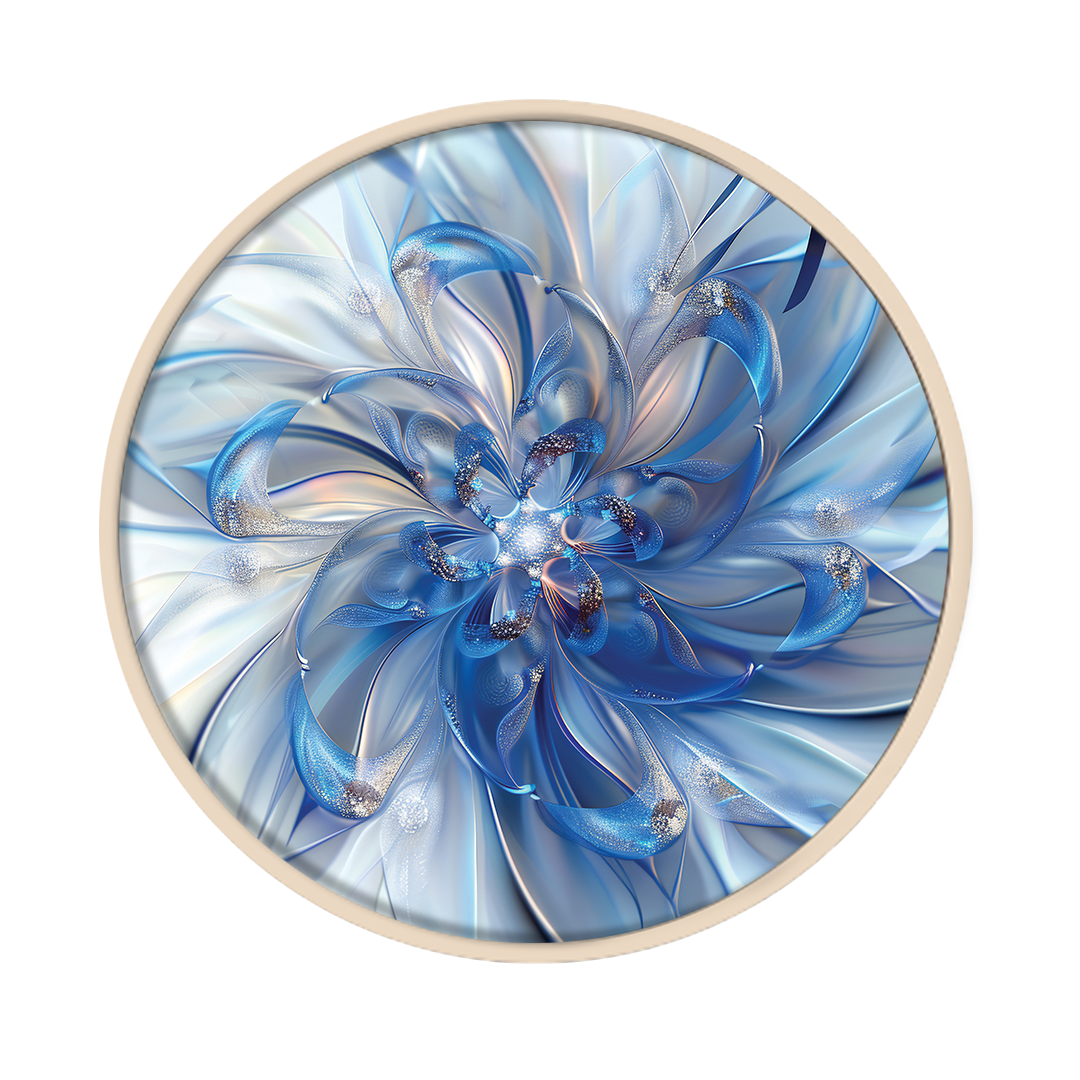 Silver and Blue Floral