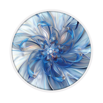 Silver and Blue Floral