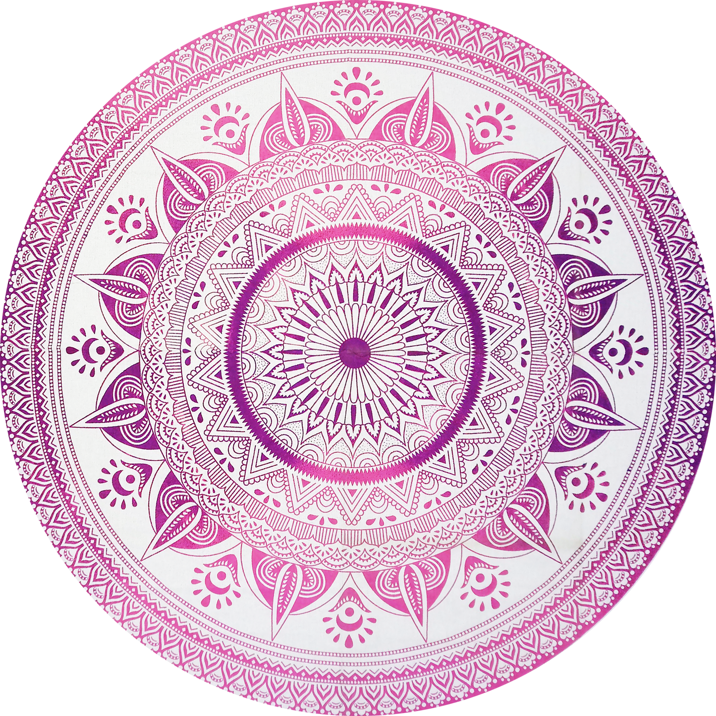 Mandala H Purple framed in 24in round wooden frame by Gonz.Art
